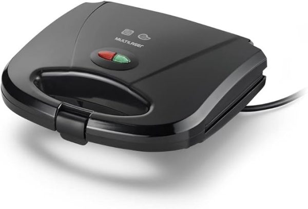 Sanduicheira Minigrill Gourmet 127V com 750W Chapa Dupla e com Revestimento Antiaderente Preta Multilaser