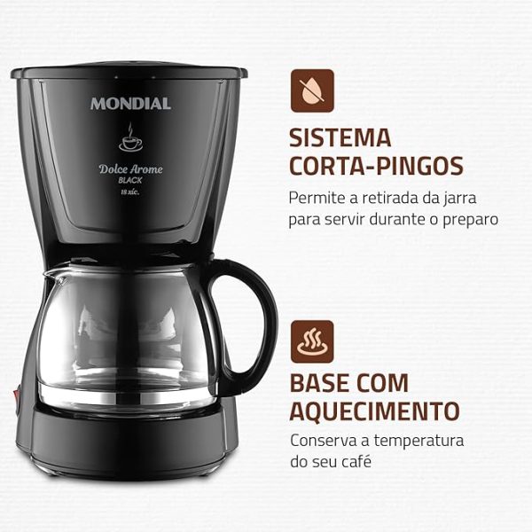 Cafeteira Elétrica Dolce Arome, Mondial, Preto, 550W, 110V